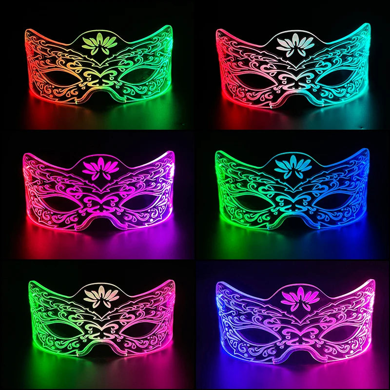 Acrylic LED Luminous Glasses Glow Party Glasses Neon Light Up Visor Eyeglasses DJ Bar Party Eyewear For Halloween Christmas