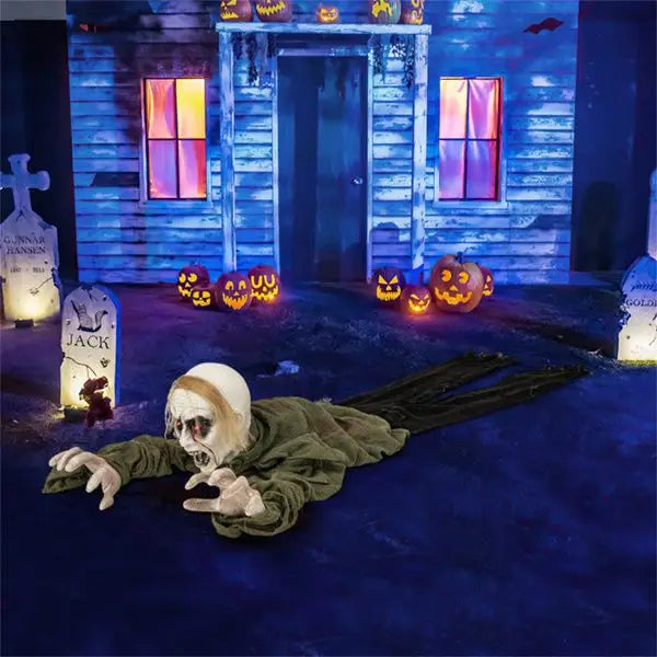 Halloween Zombie Decorations with Sparkling Eyes and Spooky Sounds Festive Lights for Halloween Decorations