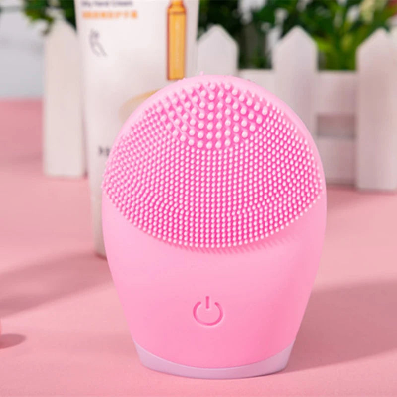 Facial Brush Acoustic Exfoliation Facial Brush Electric Facial Washer Waterproof Electric Silicone Facial Cleanser Massager