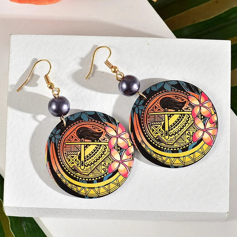 Hawaiian Acrylic Australia Designer Earrings Earring Accessories African Polynesian Jewelry Earring Women's Earrings for Women
