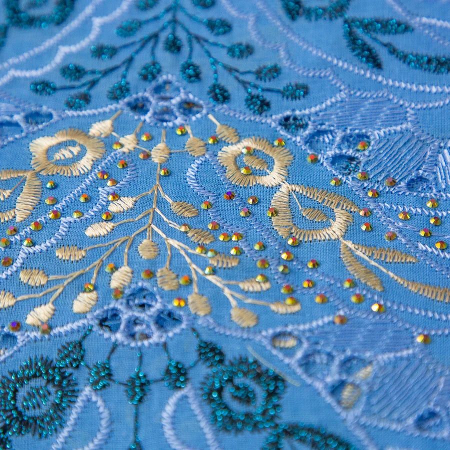 Kalume African Cotton Embroidered Lace Fabric With Stones 2025 Nigerian Swiss Voile Lace Fabric Flower For Sewing Dress F4325