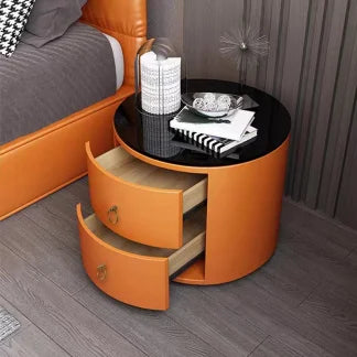 Round Modern Smart Bed Head Cabinet Wireless Charging Bluetooth Audio Multifunctional Beside Table