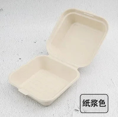 Eco - Friendly Disposable Food Container for Lunch, Bento, Bakery, Fruit, Hamburger, Cake, Meal Prep (50Pcs)
