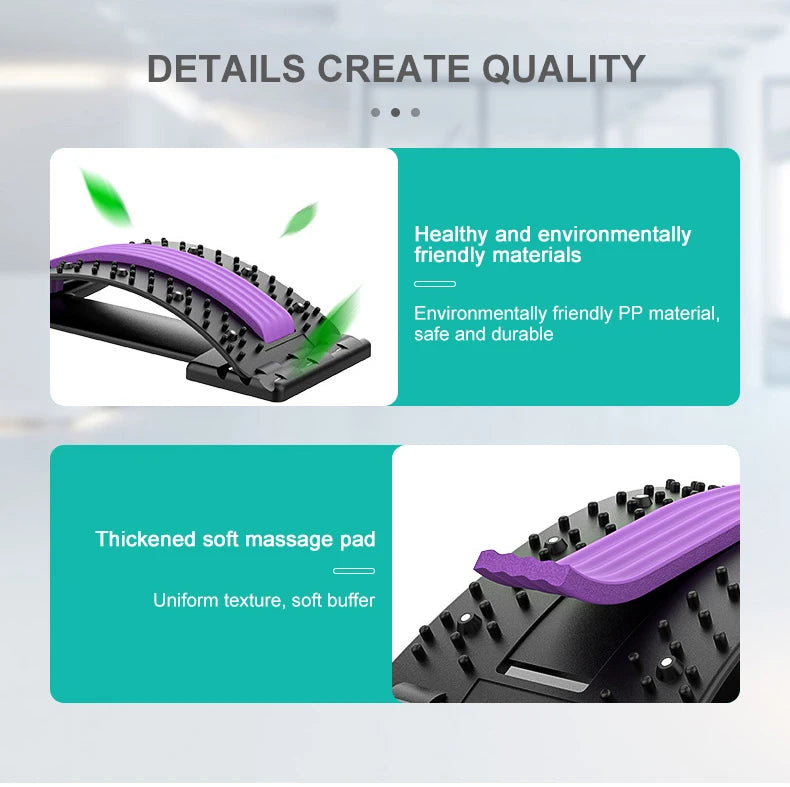 Back Stretcher Multi-Level Adjustable Massager Waist Neck Fitness Lumbar Cervical Spine Cervical Spine Support Massager Lying