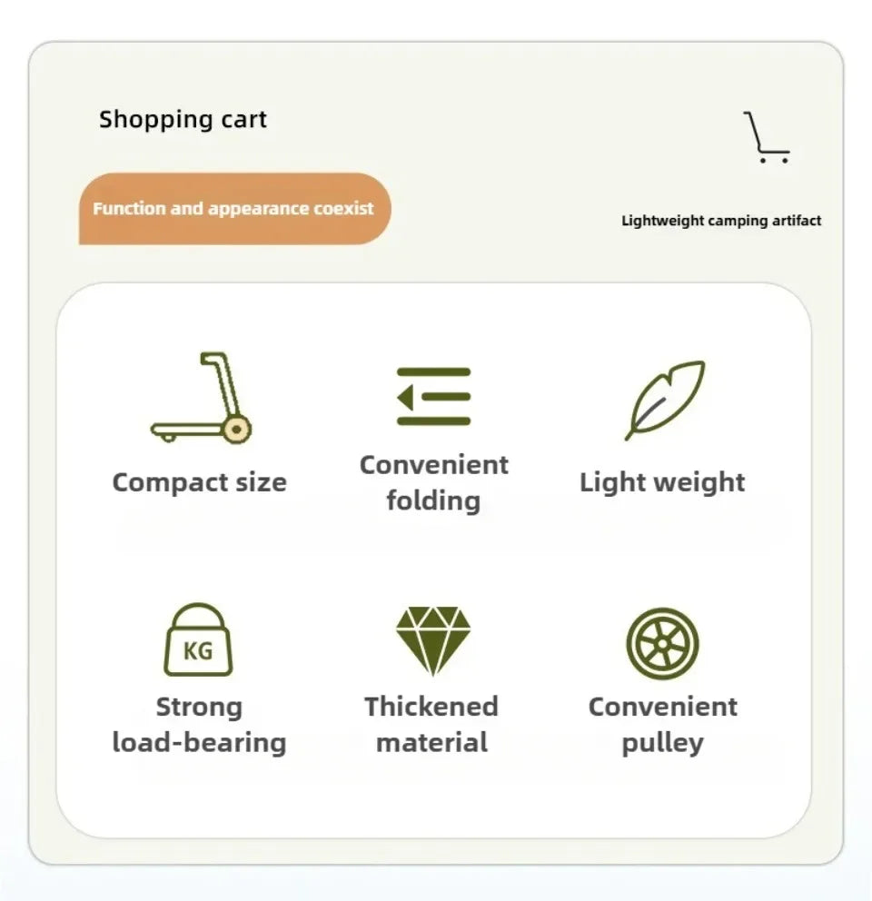 Luggage Pull Rod Pickup Small Cart Folding Household Portable Cargo Handling Trailer Shopping Grocery Cart