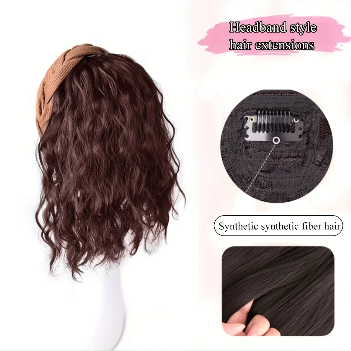 Wig strap one-water corrugated half-set synthetic wig light breathable curly patch suitable for daily wear