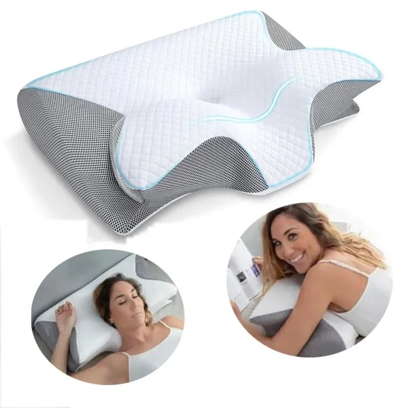 1PC Butterfly Memory Neck Pillow Slow Rebound Comfortable Sleep Memory Foam Pillow 2 in 1 Ergonomic Contour Pillows Home Supply