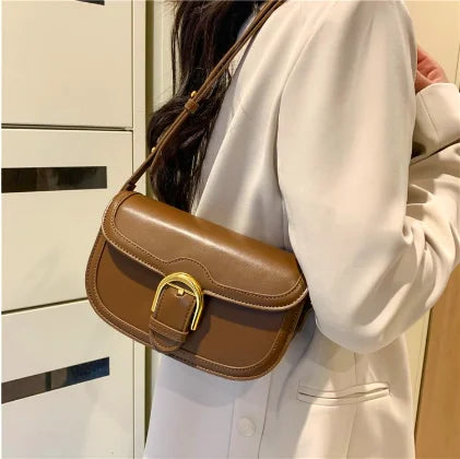 Luxury Square Bag for Women - French Stylish Top Handle Shoulder Purse, Elegant Minimalist Crossbody Handbag