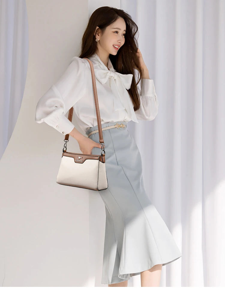 Luxury Designer Women's One Shoulder Crossbody Bag 2023 New 2 Straps Women's Handbag Wallet High Quality Leather Shoulder Bag