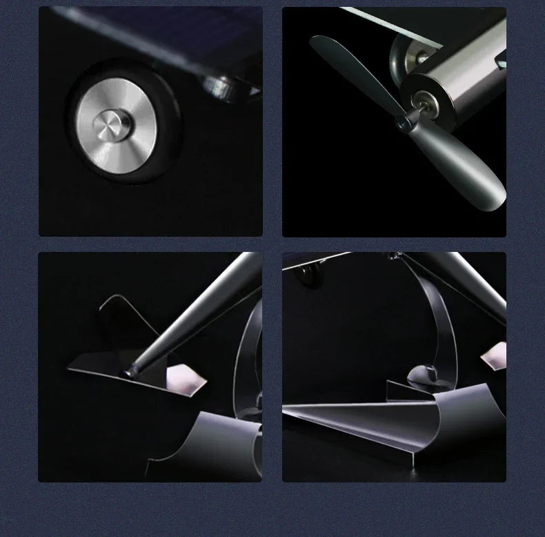 Eco Friendly Solar Aircraft Model Decoration Charming Plane Ornament for Car Enthusiasts and Home Accents