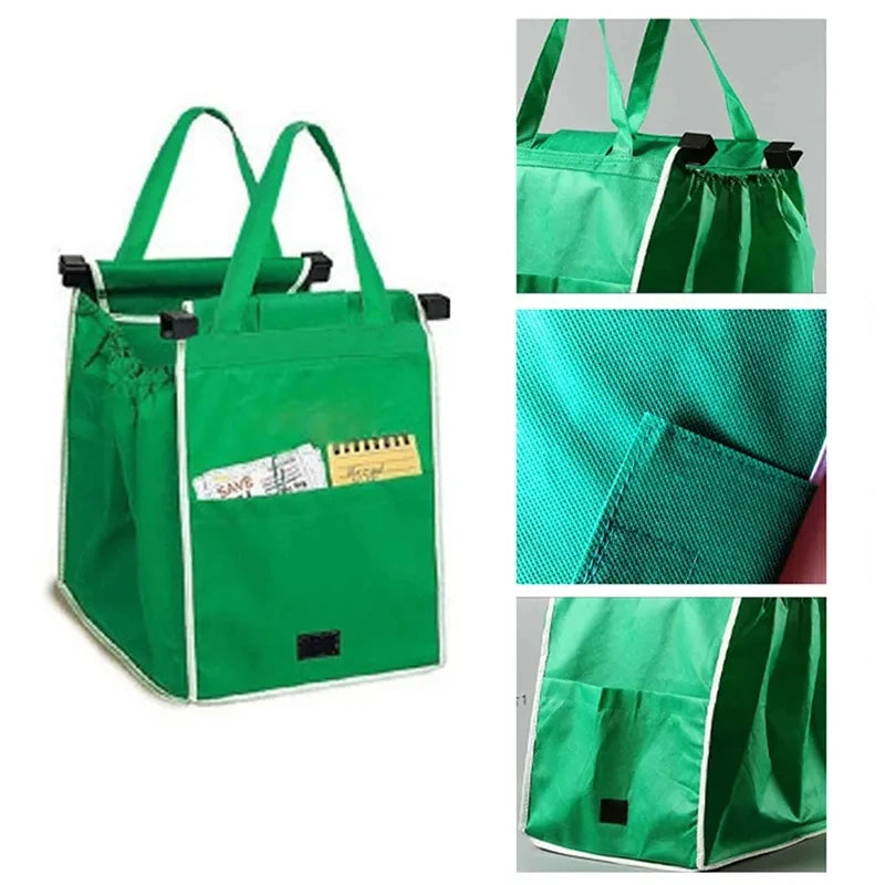 Supermarket Shopping Bag Eco Friendly Trolley Large Capacity Handbags Tote Thicken Cart Bags Foldable Reusable Women Cart Bag