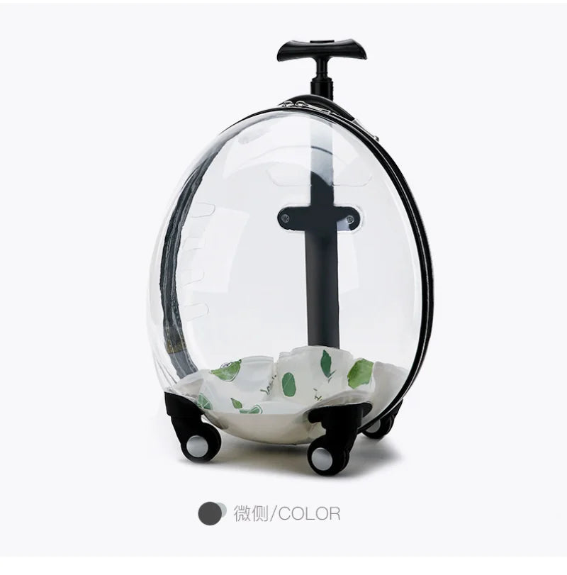 Pet Transparent Trolley Case Cat Dog Travel Convenient Portable Large Capacity Cart Ventilate Pet Carriers Supplies Accessories