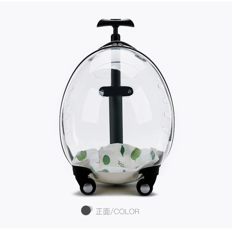 Pet Transparent Trolley Case Cat Dog Travel Convenient Portable Large Capacity Cart Ventilate Pet Carriers Supplies Accessories