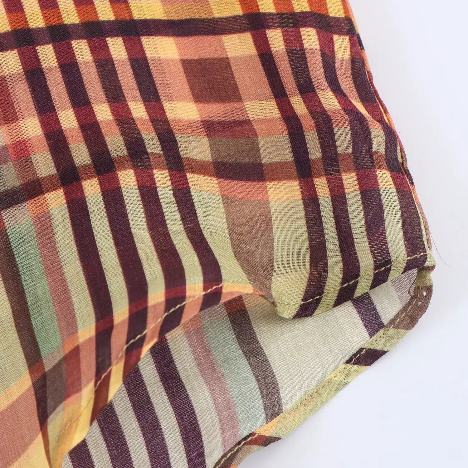 Ladies shirt 2025 new women's linen plaid shirt fashionable and elegant single-breasted design