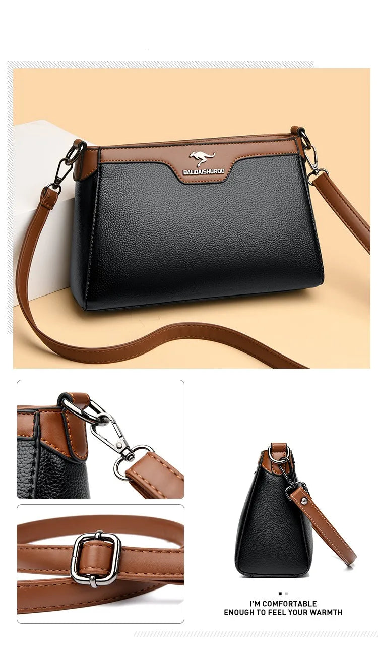 Luxury Designer Women's One Shoulder Crossbody Bag 2023 New 2 Straps Women's Handbag Wallet High Quality Leather Shoulder Bag