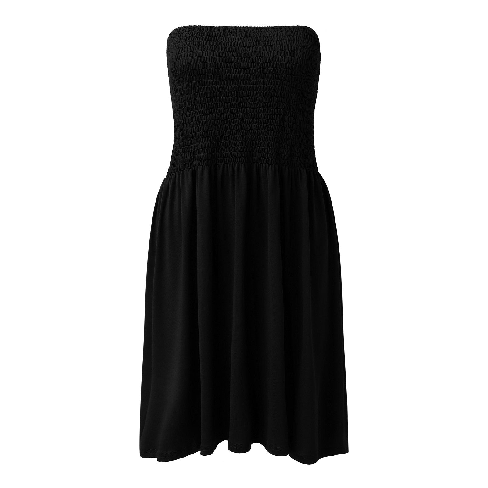 Sexy Off Shoulder Strapless Dress Women Summer Pleated Elastic Waist Party Beach Dresses Ladies Elegant Beach Flowy A Line Dress
