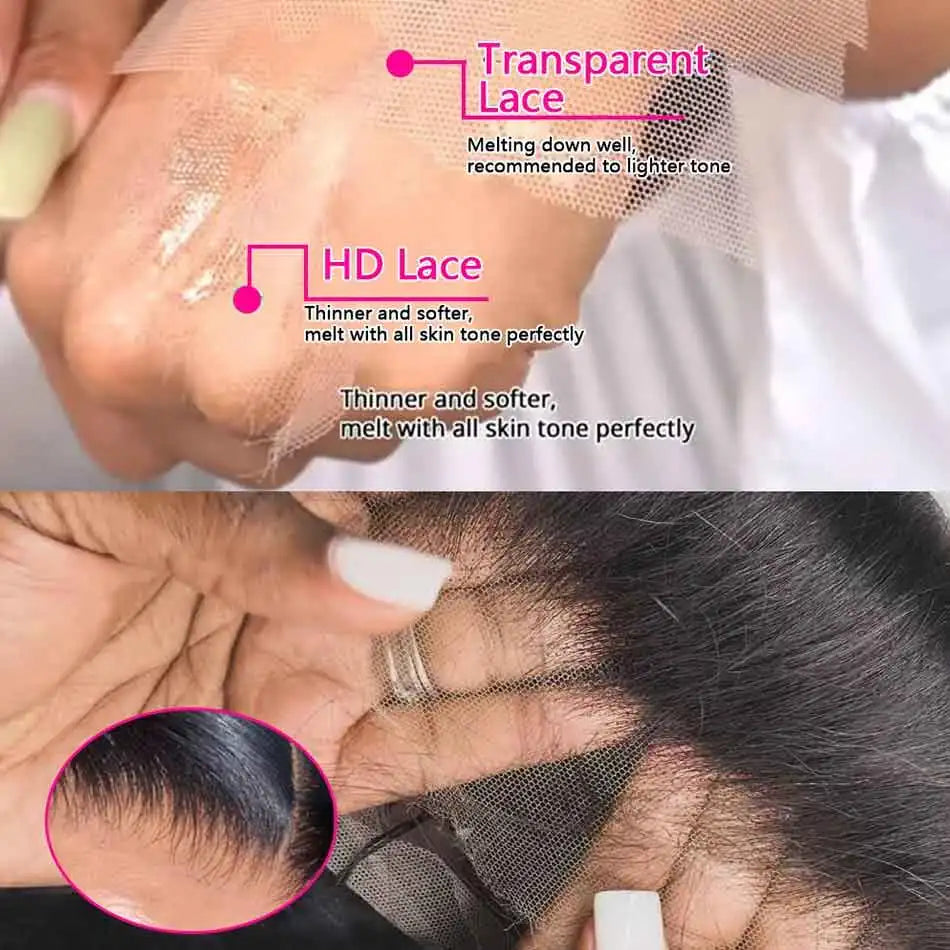 180 Density Glueless Wig Ready To Wear 13X6 Straight Frontal Wig Pre Plucked 4x4 Closure Wig 360 Hd Lace Front Human Hair Wig