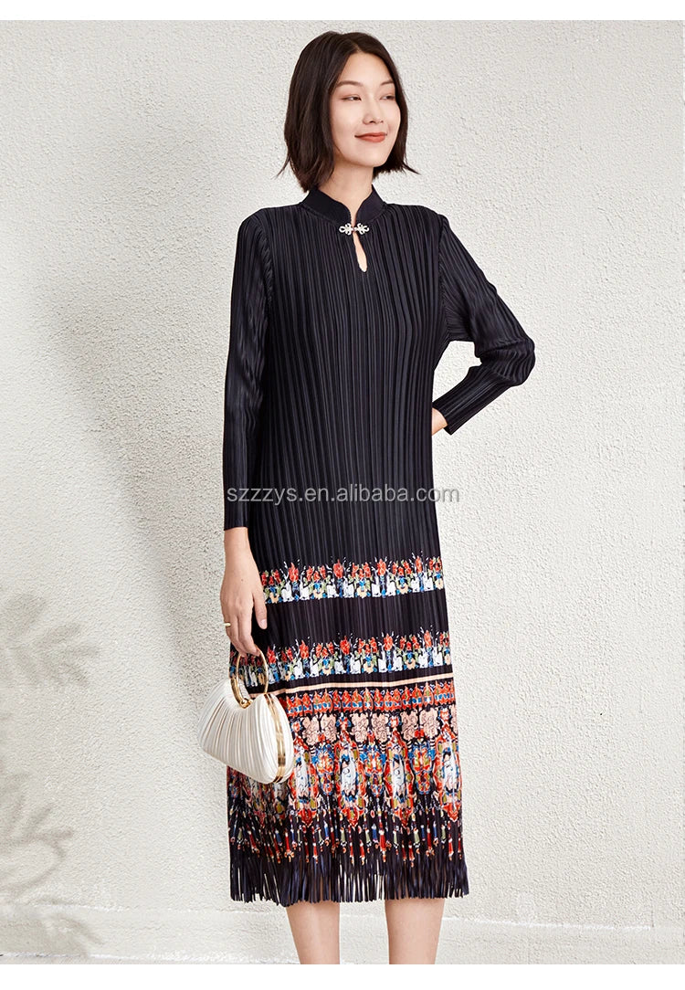 Ladies Dresses 2025 Elegant Casual Dresses Miyake Pleated Dresses