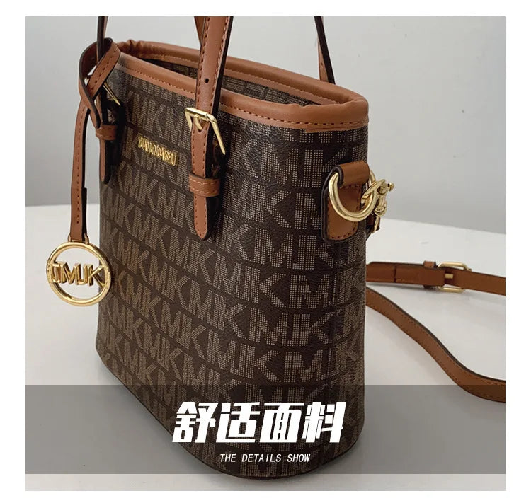 Luxury 2025 Vintage Print Bucket Bag - Premium Shoulder & Crossbody Purse with Detachable Strap, Fashion Designer Handbag