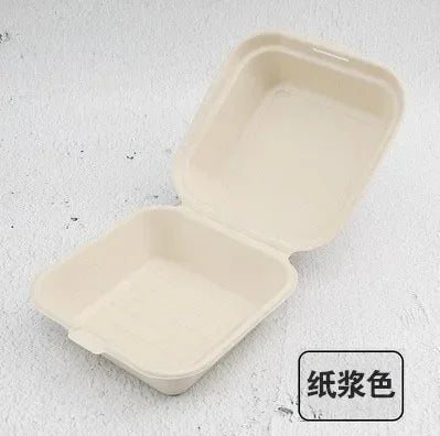 Eco - Friendly Disposable Food Container for Lunch, Bento, Bakery, Fruit, Hamburger, Cake, Meal Prep (50Pcs)