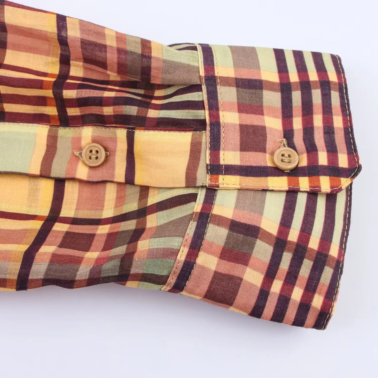 Ladies shirt 2025 new women's linen plaid shirt fashionable and elegant single-breasted design