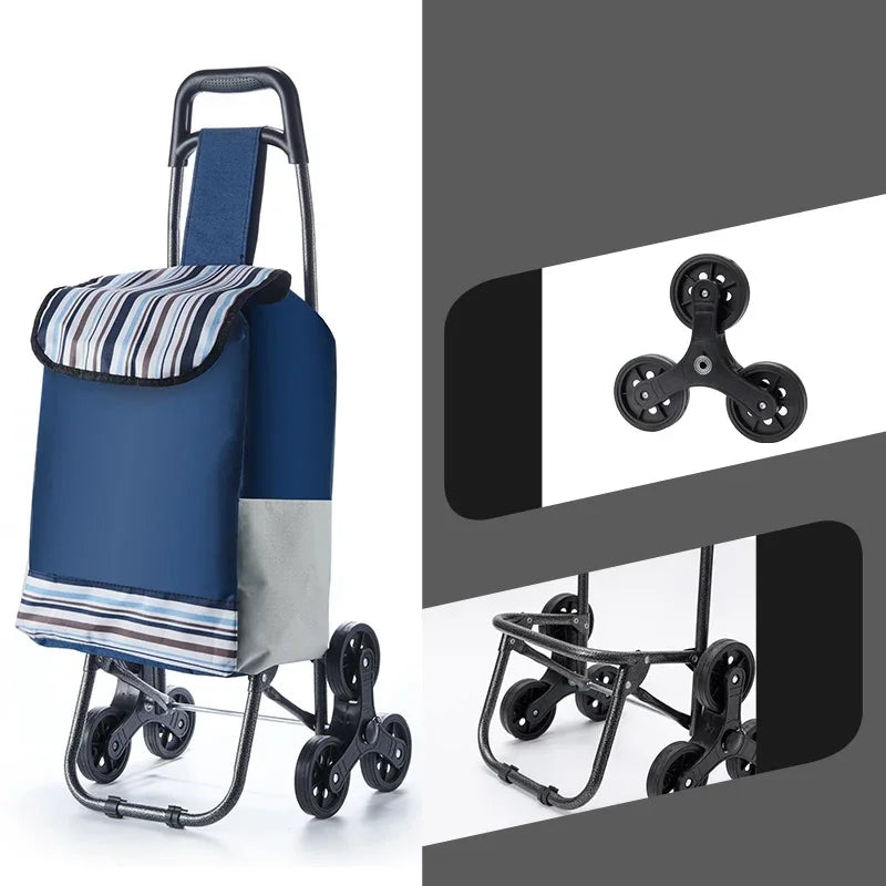Light Grocery Shopping Trolley Climbing Stairs Folding Trailer Household Outdoor Travel Hand Pull Shopping Cart