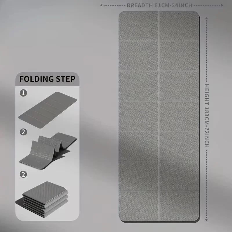 Foldable Yoga Mat Mute Eco Friendly Folding Travel Fitness Exercise Double Sided Non-Slip For Pilates & Floor Workouts Dance