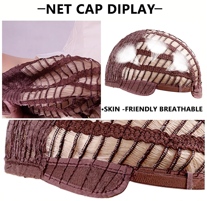 Wigs for women long straight hair 18 inches bangs, gradient mixed colors brown and white, heat-resistant synthetic fiber easy to