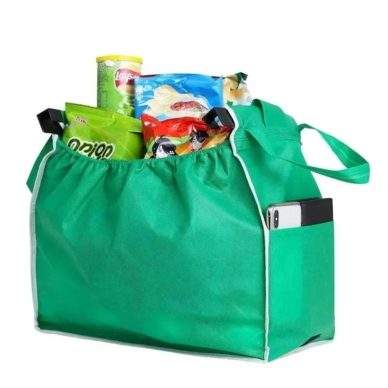 Supermarket Shopping Bag Eco Friendly Trolley Large Capacity Handbags Tote Thicken Cart Bags Foldable Reusable Women Cart Bag