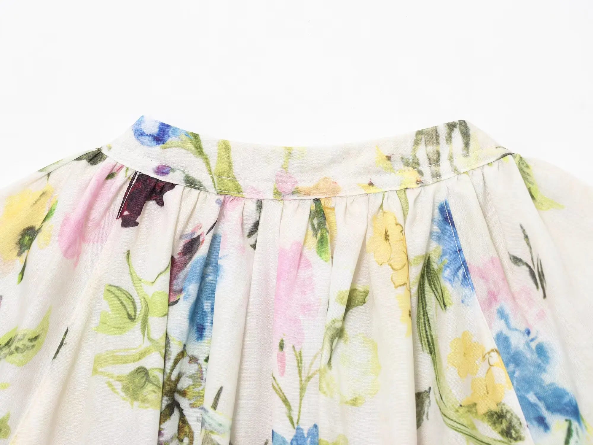 Ladies Printed Shirt New Women's Fashion Printed Long Standing Collar Casual Loose Round Neck Regular Fit Shirt