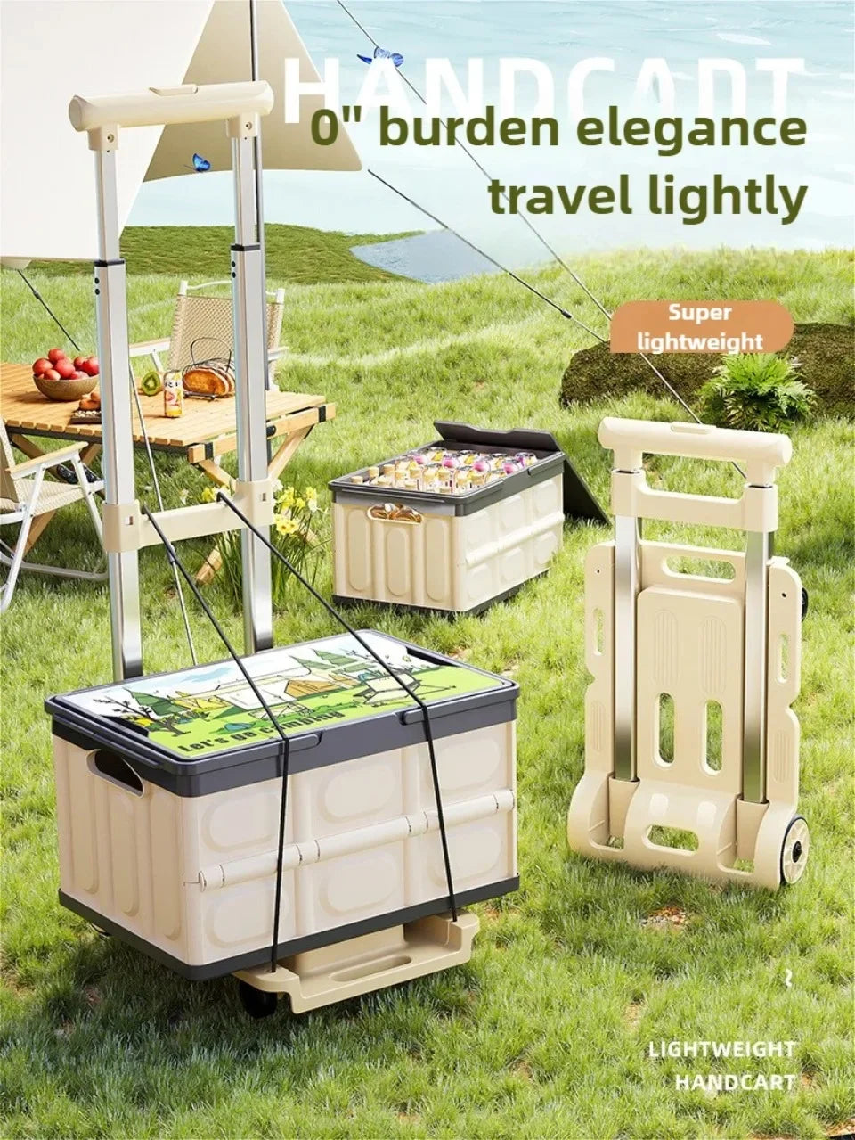 Luggage Pull Rod Pickup Small Cart Folding Household Portable Cargo Handling Trailer Shopping Grocery Cart