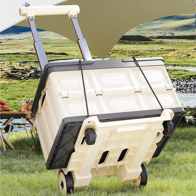 Luggage Pull Rod Pickup Small Cart Folding Household Portable Cargo Handling Trailer Shopping Grocery Cart
