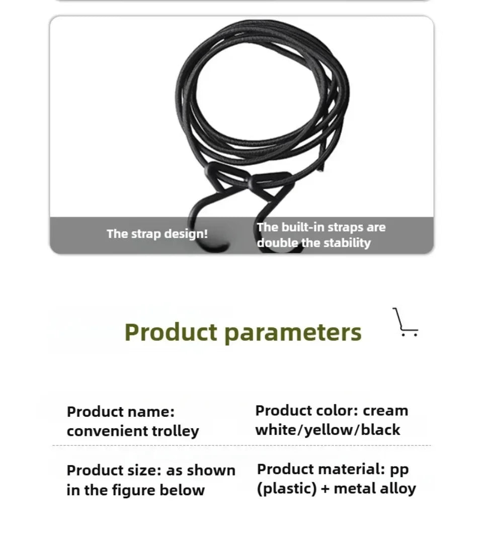 Luggage Pull Rod Pickup Small Cart Folding Household Portable Cargo Handling Trailer Shopping Grocery Cart