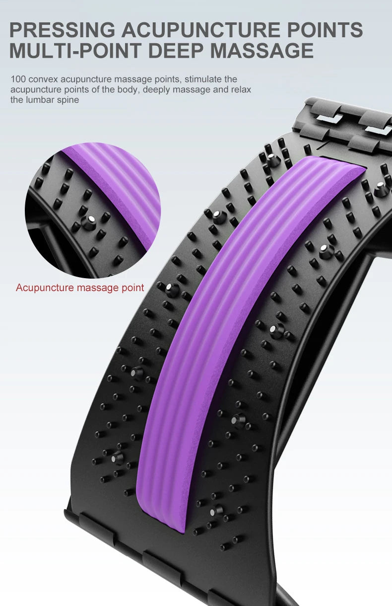 Back Stretcher Multi-Level Adjustable Massager Waist Neck Fitness Lumbar Cervical Spine Cervical Spine Support Massager Lying