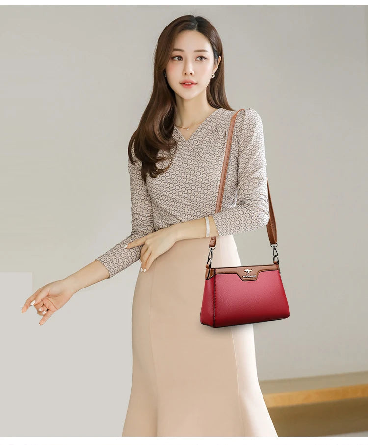 Luxury Designer Women's One Shoulder Crossbody Bag 2023 New 2 Straps Women's Handbag Wallet High Quality Leather Shoulder Bag