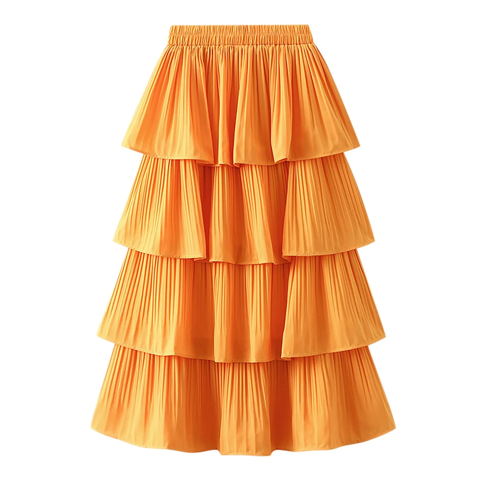 Women Skirt Set New Women Tiered Pleated High Waist Cake Skirt Lady Casual Dress Female Solid Skirt Skirts for Women
