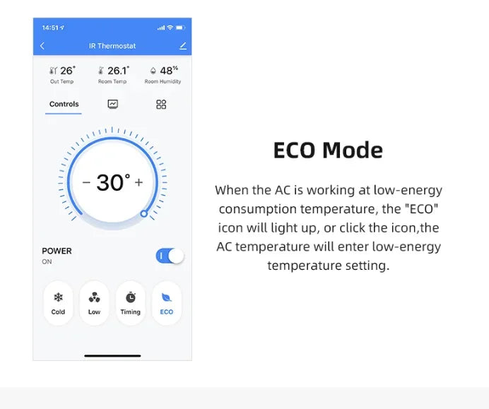 Smart Home Product Smart WiFi IR Universal Remote Temperature Humidity Sensor Remote Control with LED Screen