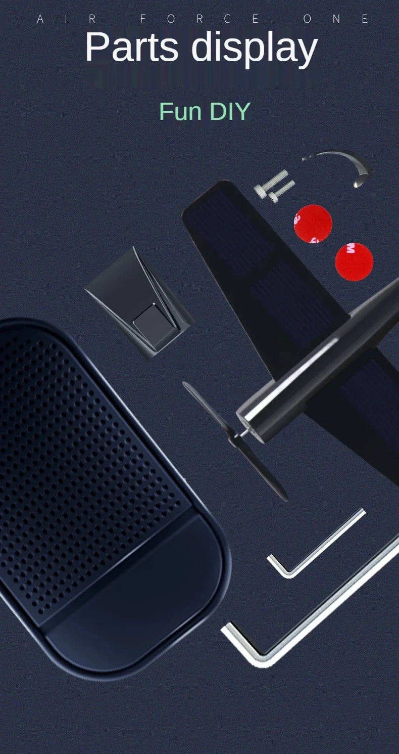 Eco Friendly Solar Aircraft Model Decoration Charming Plane Ornament for Car Enthusiasts and Home Accents