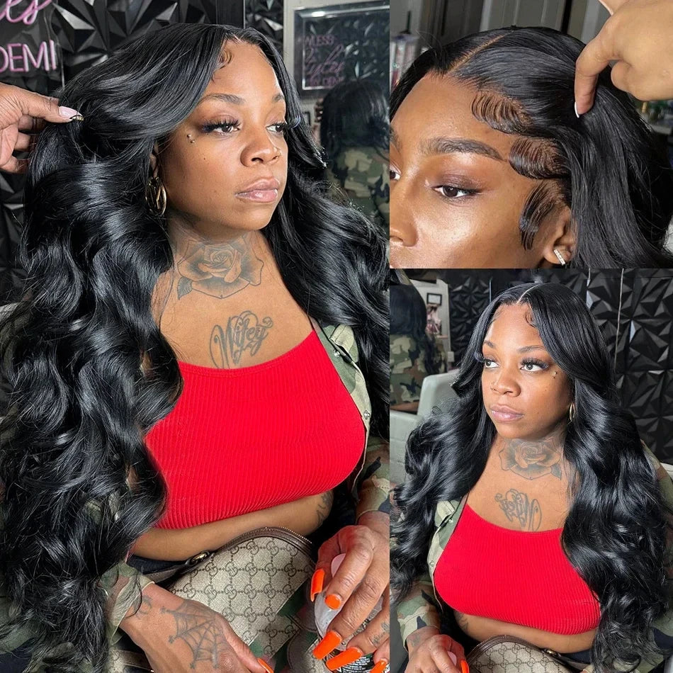 Transparent 13x4 Lace Frontal Human Hair Wigs Brazilian 13x6 Body Wave Lace Front Wig For Women PrePlucked Glueless Wig 30 Inch