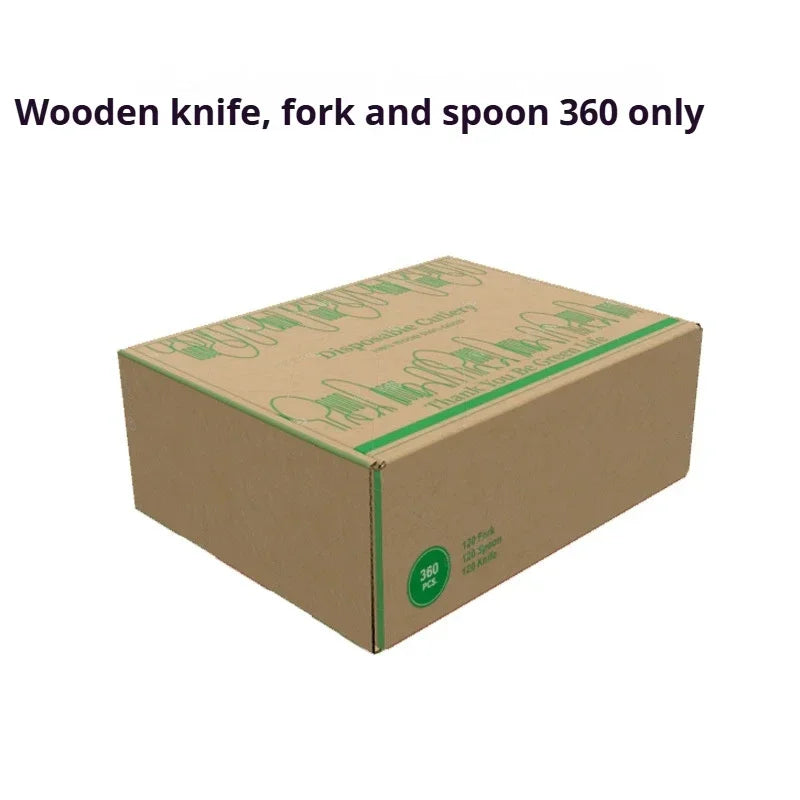 Disposable Wooden Cutlery Set Eco-Friendly  Fork Knife Spoon Wedding Birthday Party Outdoor Picnic Kitchen Recyclable Flatware