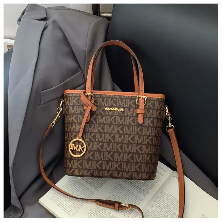 Luxury 2025 Vintage Print Bucket Bag - Premium Shoulder & Crossbody Purse with Detachable Strap, Fashion Designer Handbag