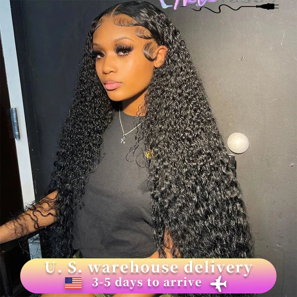 13x4 13x6 Water Wave Curly Human Hair Wig 30 Inch Lace Front Wig Human Hair Deep Wave Frontal Wig Hd Lace Wigs On Clearance Sale