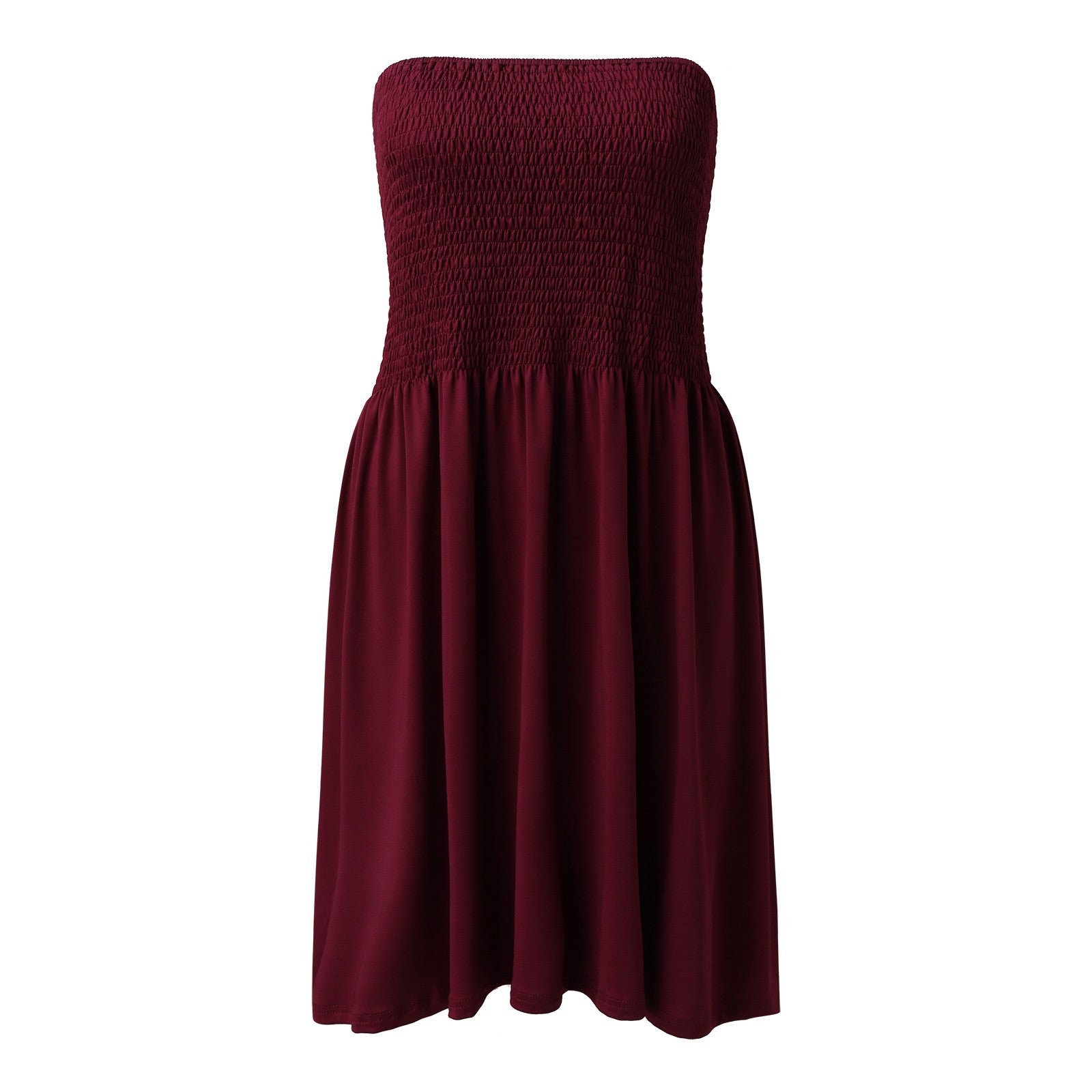 Sexy Off Shoulder Strapless Dress Women Summer Pleated Elastic Waist Party Beach Dresses Ladies Elegant Beach Flowy A Line Dress