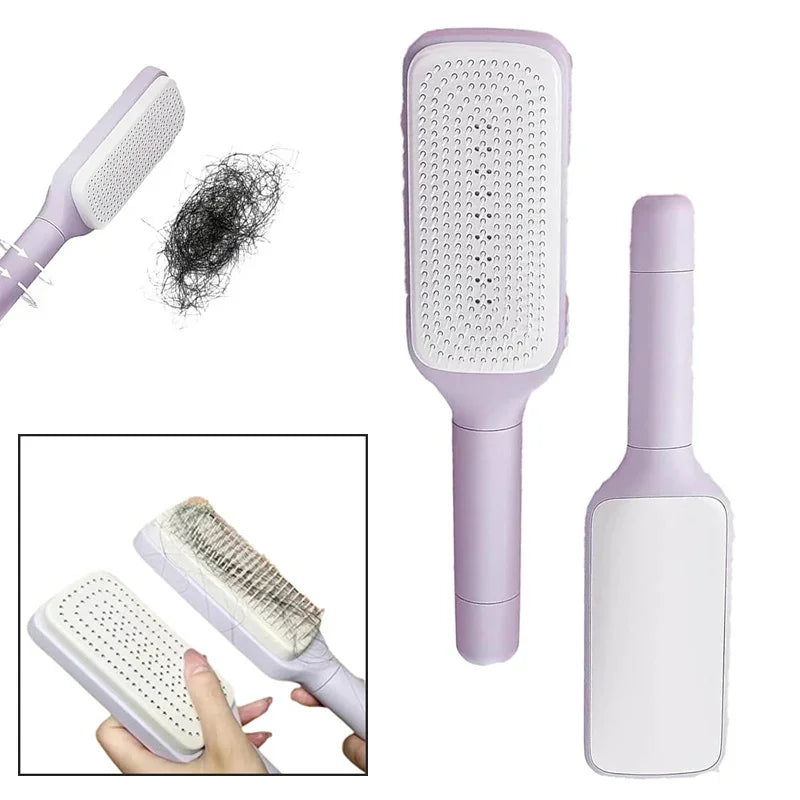 Automatic Cleaning Rotating Lifting Hair Comb Telescopic Massage Air Cushion Airbag Women's Anti-static Hair Comb