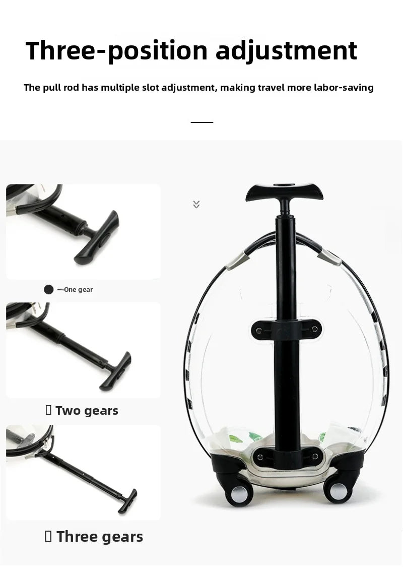 Pet Transparent Trolley Case Cat Dog Travel Convenient Portable Large Capacity Cart Ventilate Pet Carriers Supplies Accessories
