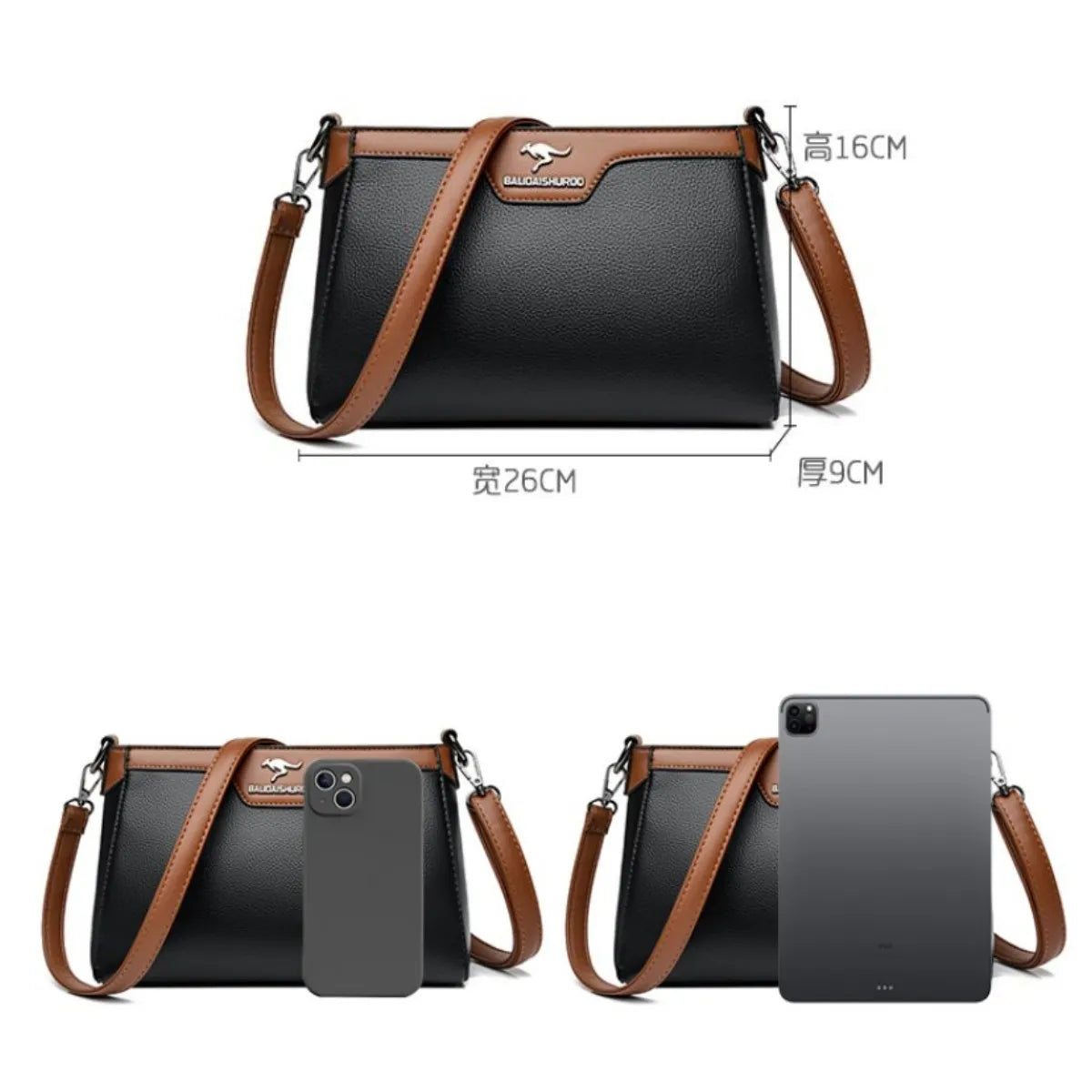 Luxury Designer Women's One Shoulder Crossbody Bag 2023 New 2 Straps Women's Handbag Wallet High Quality Leather Shoulder Bag