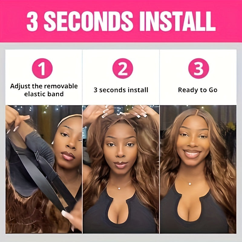 Honey Blonde Lace Front Wig Human Hair 4/27 Highlight Ombre 5x5 Transparent Lace Frontal Human Hair Wigs for Women Body Wave Highlight Lace Front Glueless Wigs Pre Plucked 180% Density 28 Inch