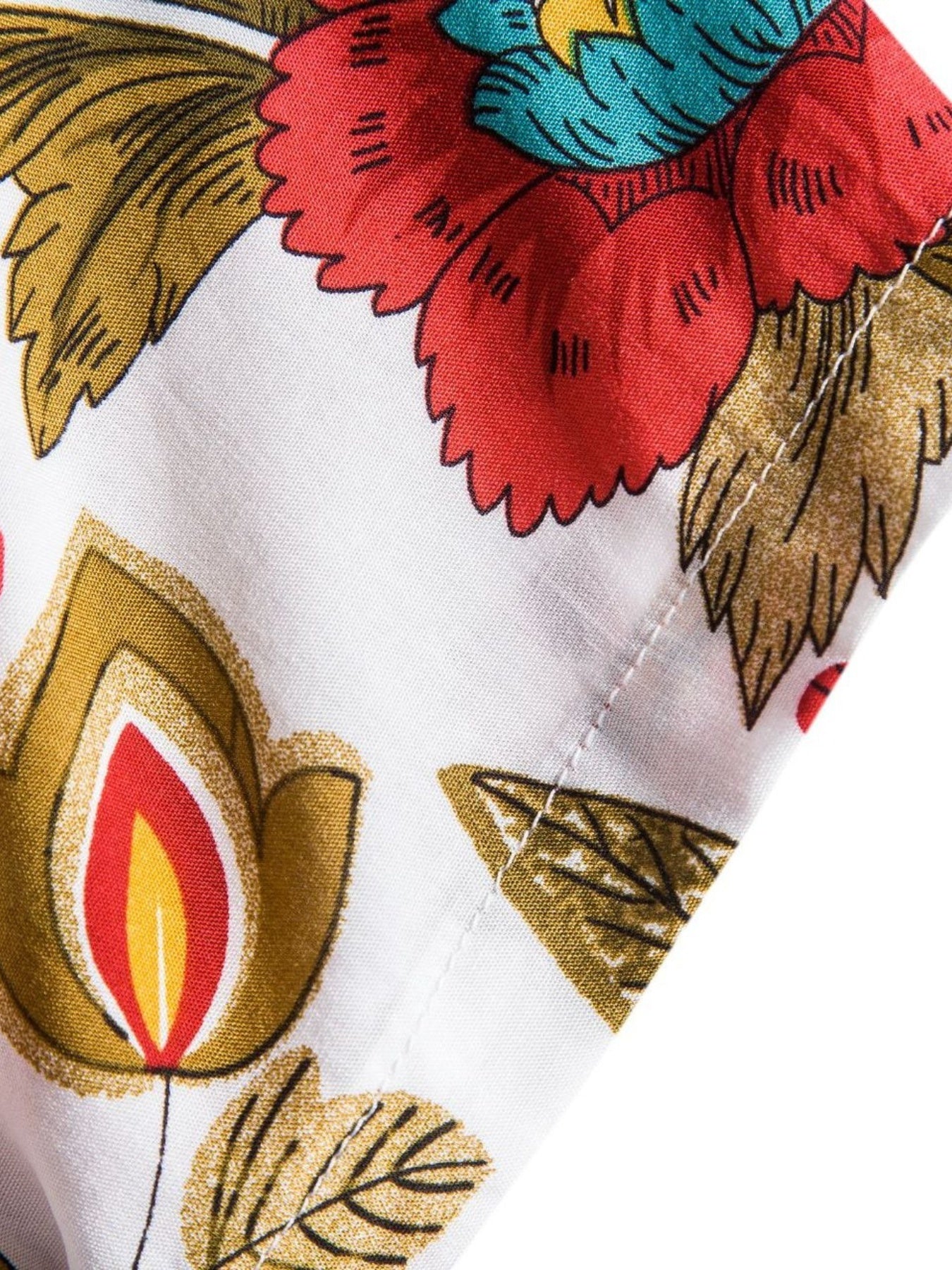 Stylish Mens Floral Short Sleeve Shirt - Breathable Cotton Blend, Relaxed Fit, Lapel Collar, Button Front, Hand Washable - Perfect for Casual Summer Outings