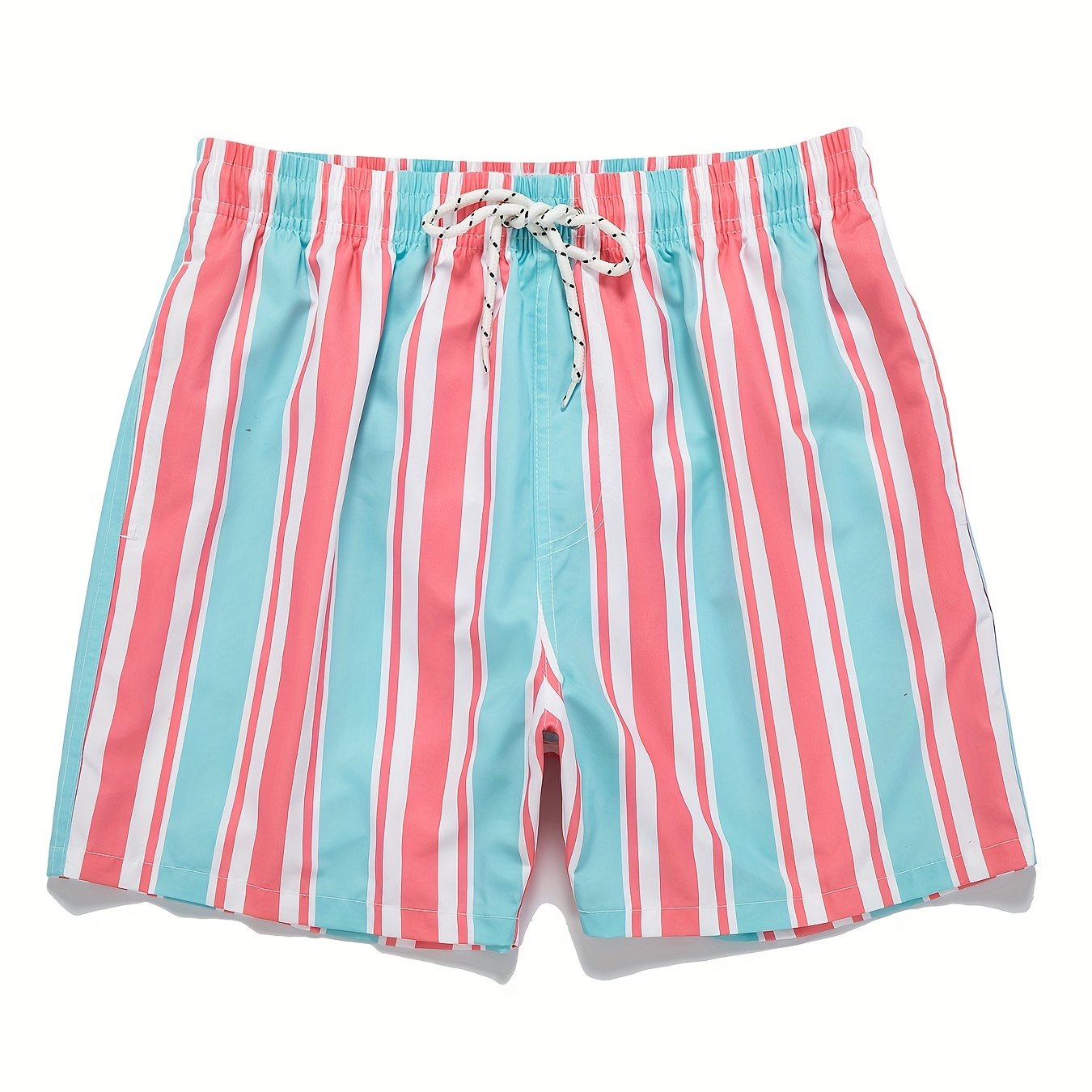 Mens Watermelon Print Hawaiian Shorts - Ultra-Comfortable Quick Dry Swim Trunks with Pockets & Drawstring Waistband - Durable Cartoon Pattern for Fun Summer Vacation, Beach & Pool Outings