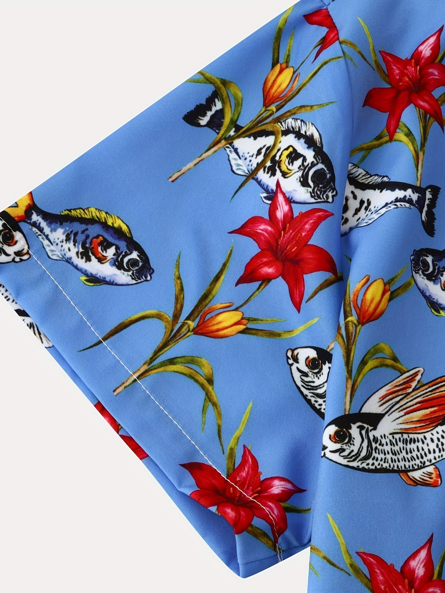 Mens Palm Tree & Lobster Paradise Short Sleeve Hawaiian Shirt - Lightweight, Comfortable, Perfect for Summer Beach Vacations